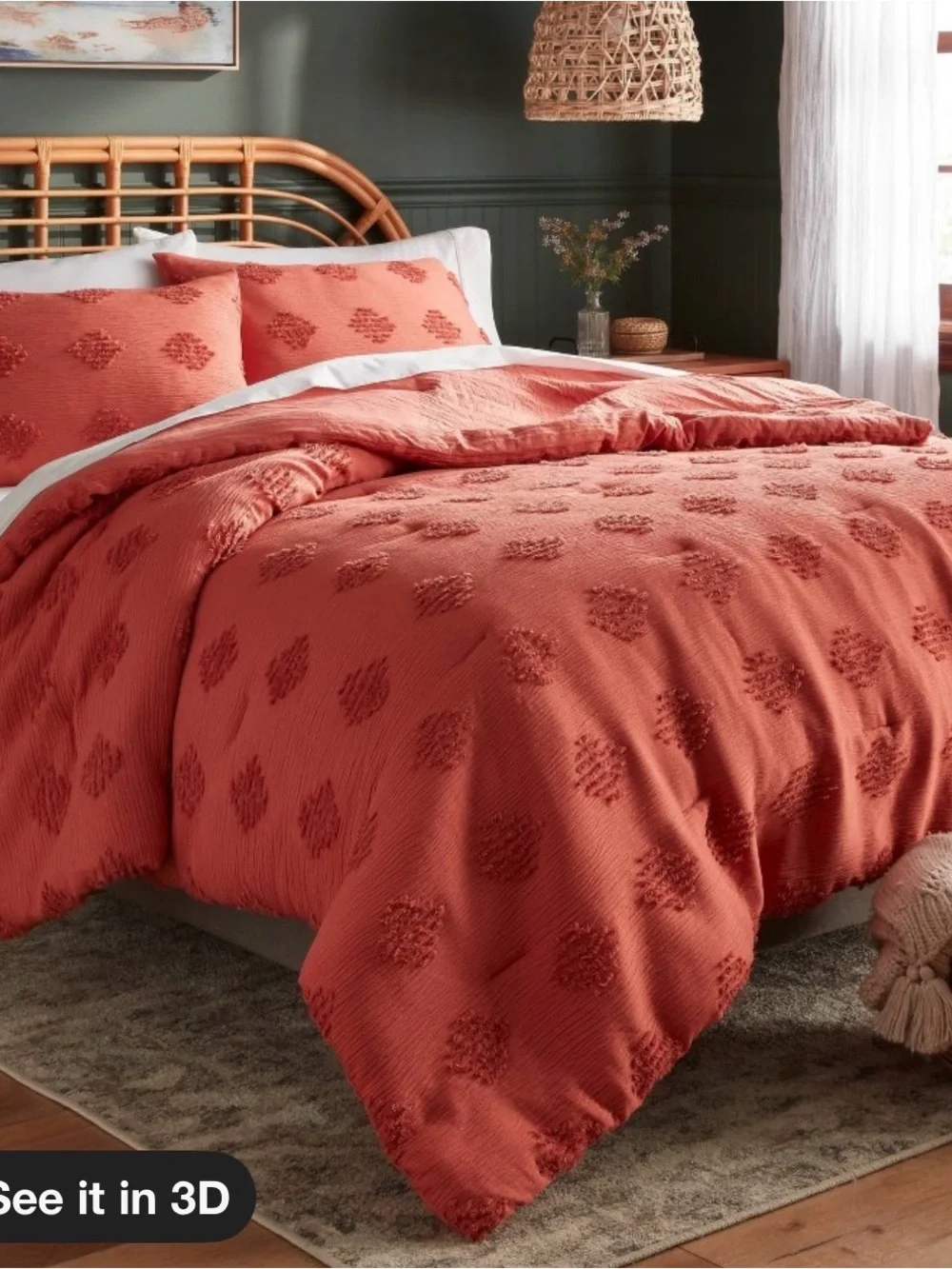 New Threshold Queen Tufted Diamond Crinkle Duvet Cover and Sham Set - Threshold